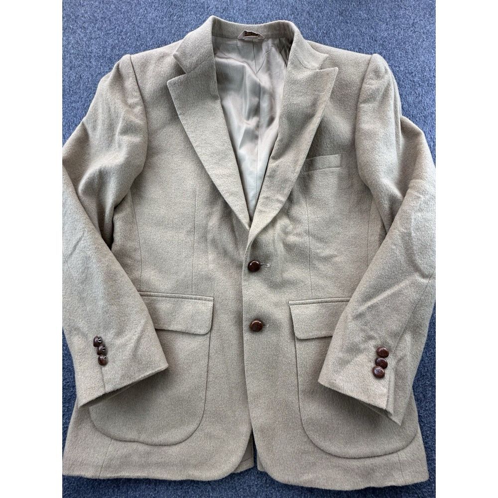 Stafford Blazer Men 39 Tan Fleece Lined Pockets Jacket Sports Coat Business
